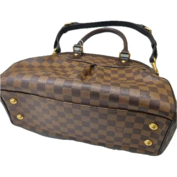 Authentic Louis Vuitton Brown Damier Ebene Shoulder Bag with Gold Hardware - Picture 3 of 3